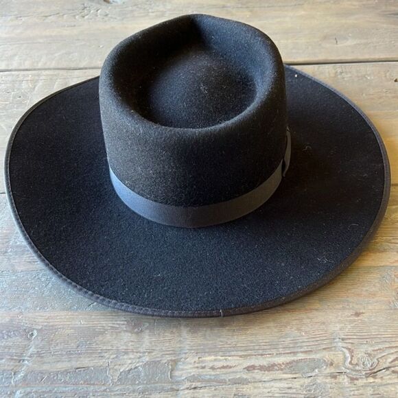 Free People Black Rancher Felt Hat M - Picture 6 of 9